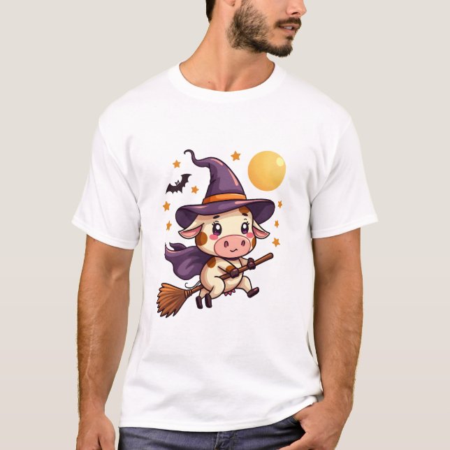 Witch Cow on a Broomstick T-Shirt (Front)
