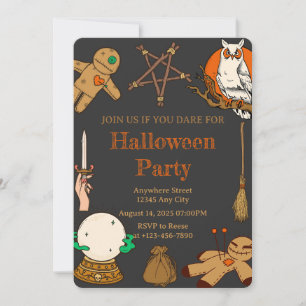 Witch Crafts Halloween Party Invitation