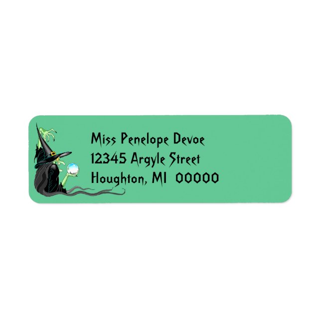 Witch Crystal Ball Halloween Return Address Label (Front)