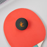 Witch Custom Player Team Name Party Black Beer Ping Pong Ball<br><div class="desc">Create your own custom, personalised, fun Halloween font / script / typography, orange flying witch on her broom, tournament quality black colour table tennis / beer pong / ping pong ball, available in total 12 fun colours, including 3 glow-in-the-dark options. To customise, simply type in your name / team name...</div>