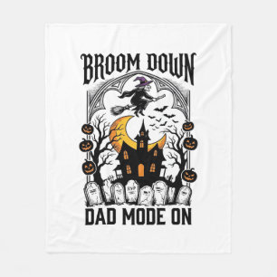 Witch Dad Halloween Broom Broke Vintage Graphic_1 Fleece Blanket