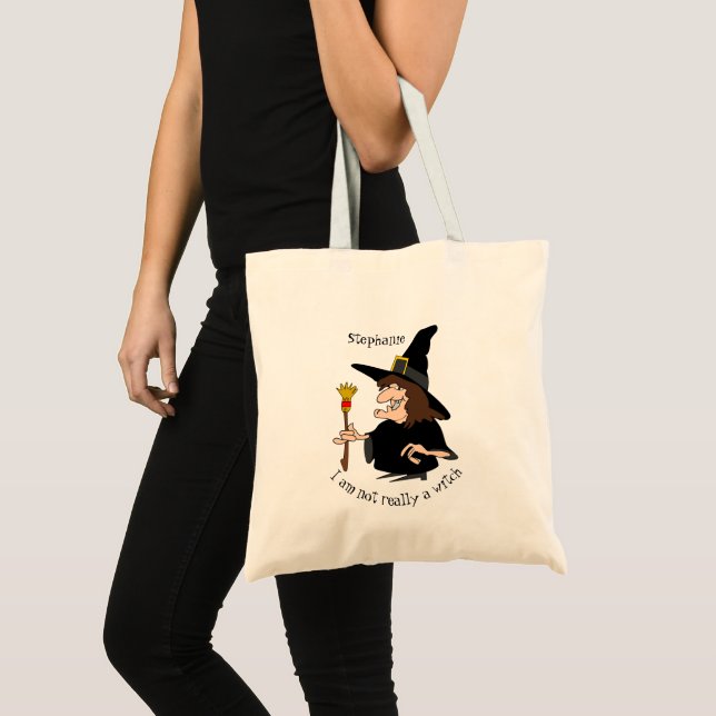 Witch Design Halloween Trick Or Treat Tote Bag (Front (Product))