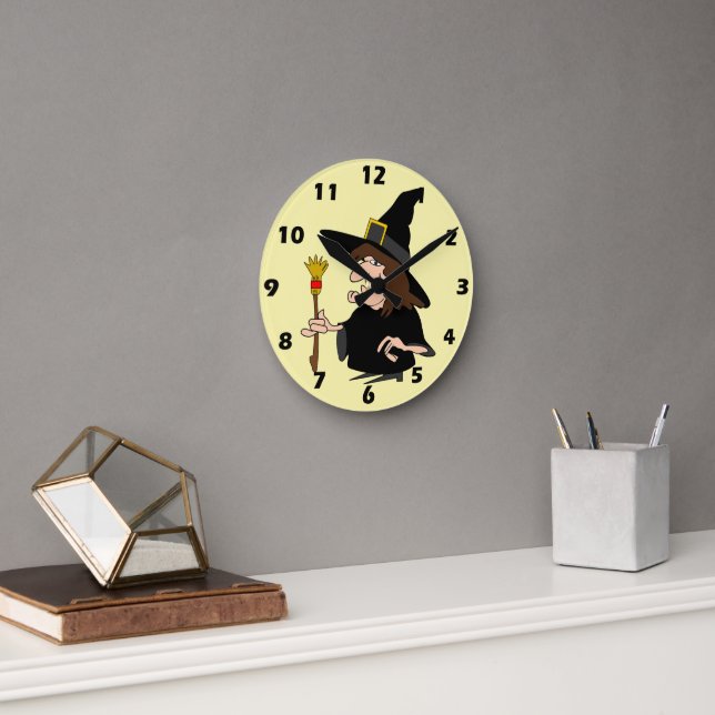 Witch Design Round Clock (Office)