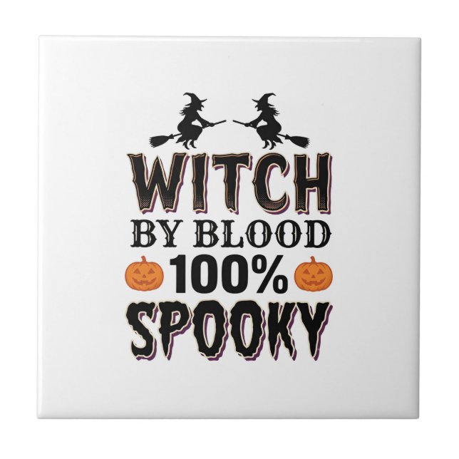 Witch DNA Design Spooky Halloween Humor_1 Ceramic Tile (Front)