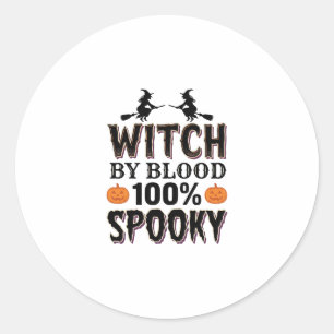 Witch DNA Design Spooky Halloween Humor_1 Classic Round Sticker