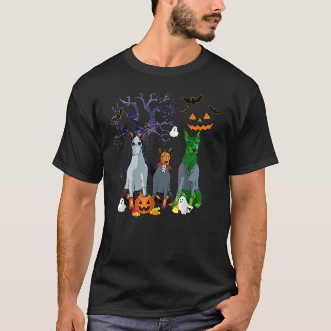 Witch Doberman Pinscher Dog  Halloween Costume Fam T-Shirt (Front)