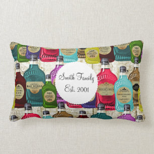 Witch Doctors Magic Potion Apothecary Tonic Bottle Lumbar Cushion
