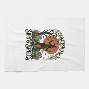 Witch Drinking Shirt Sips and Spells Vintage Hallo Tea Towel
