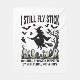Witch Driving Pun Shirt Funny Vintage Halloween Gr Fleece Blanket