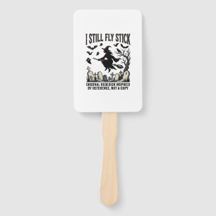 Witch Driving Pun Shirt Funny Vintage Halloween Gr Hand Fan