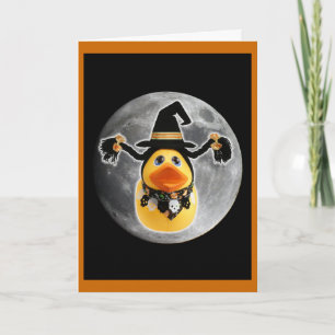 Witch Ducky Makes Moon Landing! Holiday Card