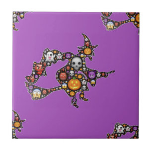 witch emoji ceramic tile