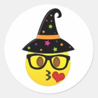 Witch Emoji Halloween Stickers for Kids