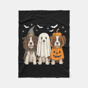 Witch English Springer Spaniel Halloween Springer Fleece Blanket