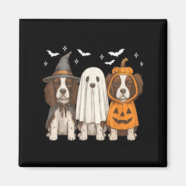 Witch English Springer Spaniel Halloween Springer  Magnet (Front)