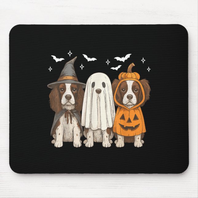 Witch English Springer Spaniel Halloween Springer  Mouse Pad (Front)