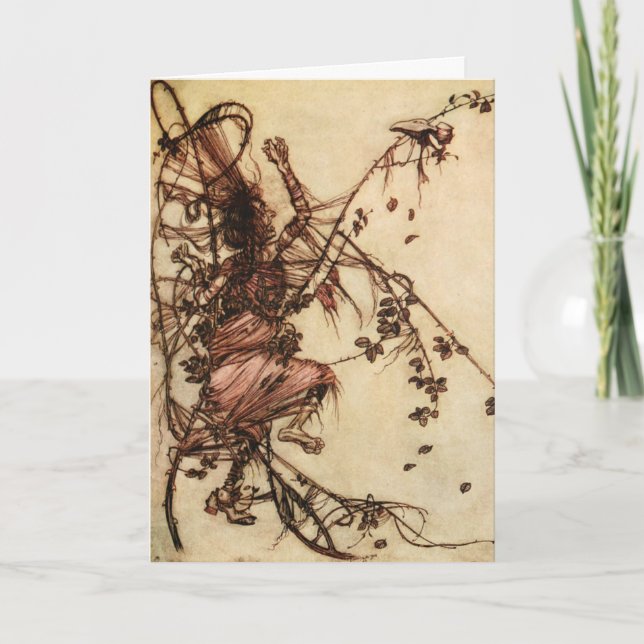 Witch Entangled in Thorns by Arthur Rackham Card (Front)