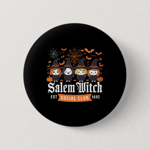 Witch Est 1692 Social Club Halloween Womens Girls  6 Cm Round Badge