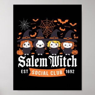 Witch Est 1692 Social Club Halloween Womens Girls  Poster