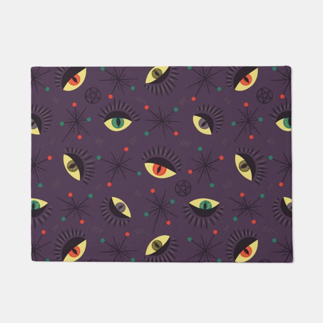 Witch Eyes Dark Gothic Occult Pattern Doormat (Front)