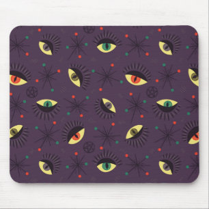 Witch Eyes Dark Gothic Occult Pattern Mouse Pad