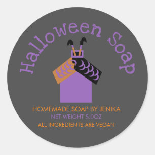 Witch Feet Halloween Soap Homemade Business  Classic Round Sticker