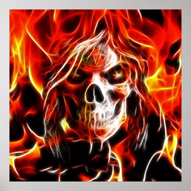 Witch Fiery Skull Poster (Front)