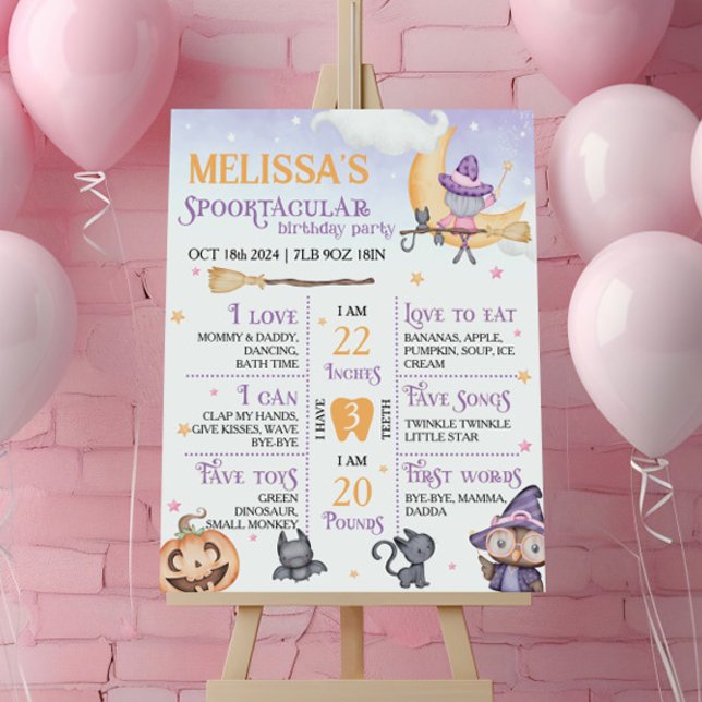 Witch First Birthday Milestone Sign (Creator Uploaded)