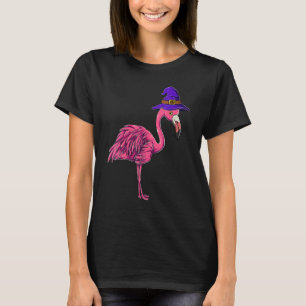 Witch Flamingo Pink Bird Cute Halloween Costume Wo T-Shirt