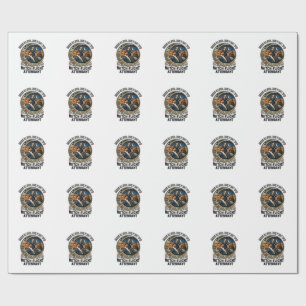 Witch flight attendant Halloween broom broke desig Wrapping Paper