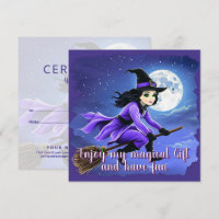 Witch flying of a broom - Wicca Halloween 1