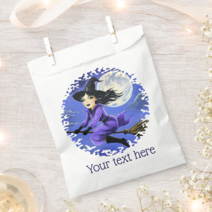 Witch flying of a broom - Wicca Halloween 7 Favour Bag