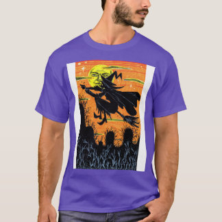 Witch Flying Over a Farm T-Shirt