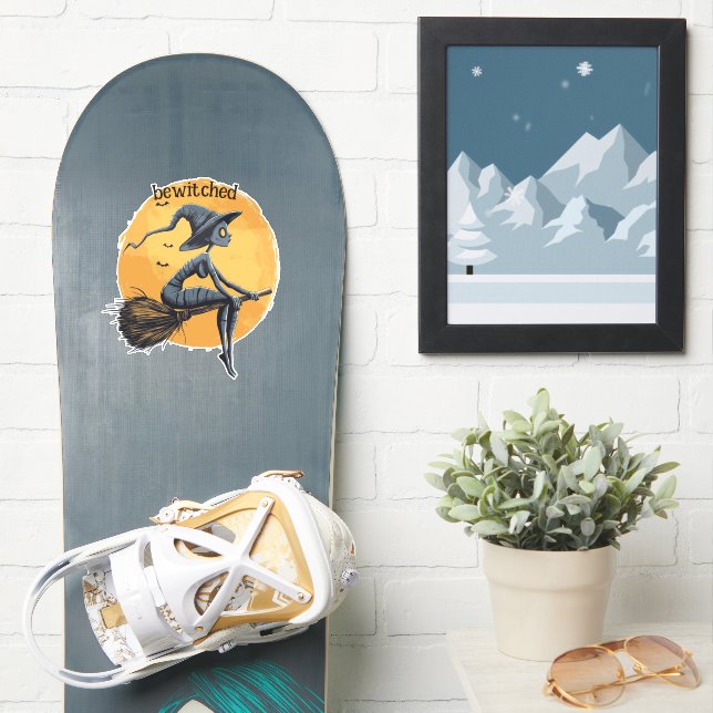 Witch Flying over the Full Moon (Snowboard)