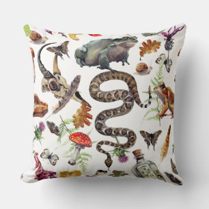 Witch Forest Botanical Watercolor Cushion