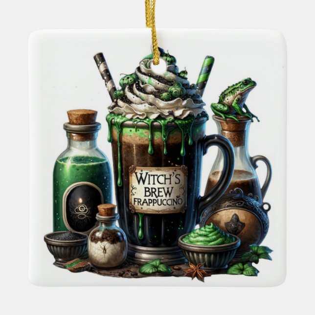 Witch Frappuccino  Ceramic Ornament (Front)