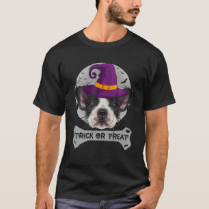 Witch French Bulldog Trick Or Treat Funny Dog Hall T-Shirt