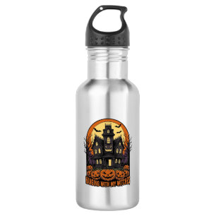 Witch Friends Halloween Haunted House Shirt_1 532 Ml Water Bottle