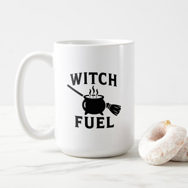 Witch Fuel Mug – Funny Halloween Coffee Cup (With Donut)