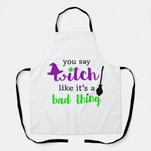 Witch Funny Halloween Apron