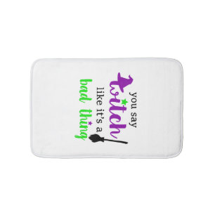 Witch Funny Halloween Bath Mat