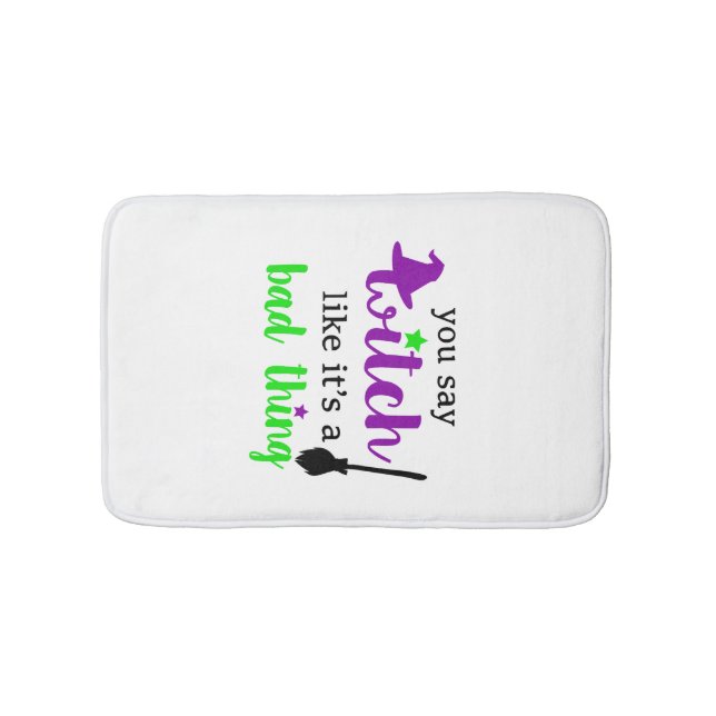 Witch Funny Halloween  Bath Mat (Front)