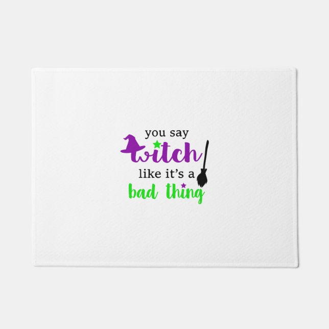 Witch Funny Halloween  Doormat (Front)