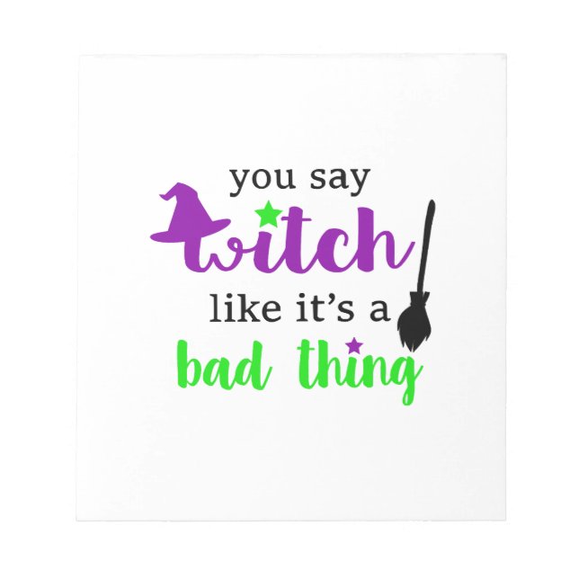Witch Funny Halloween  Notepad (Front)