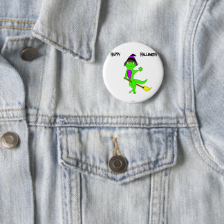 witch gecko 6 cm round badge