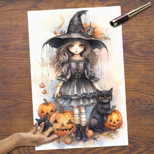 Witch Girl 5 Halloween Decoupage Paper
