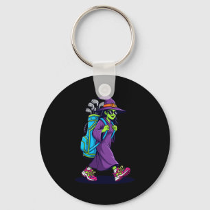 Witch Golf Halloween Costume Funny Retro Design Lo Key Ring