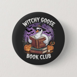 Witch Goose Book Club Spooky Halloween Animal 6 Cm Round Badge