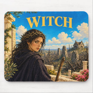 Witch, Gothic Fantasy Monster Mouse Pad