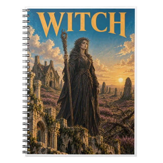 Witch, Gothic Fantasy Monster Notebook (Front)